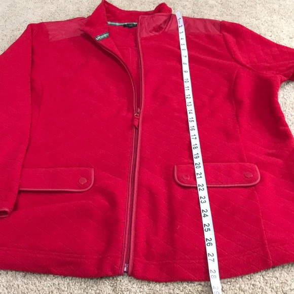 Talbots 2X red zippered fleece jacket . - Picture 6 of 8